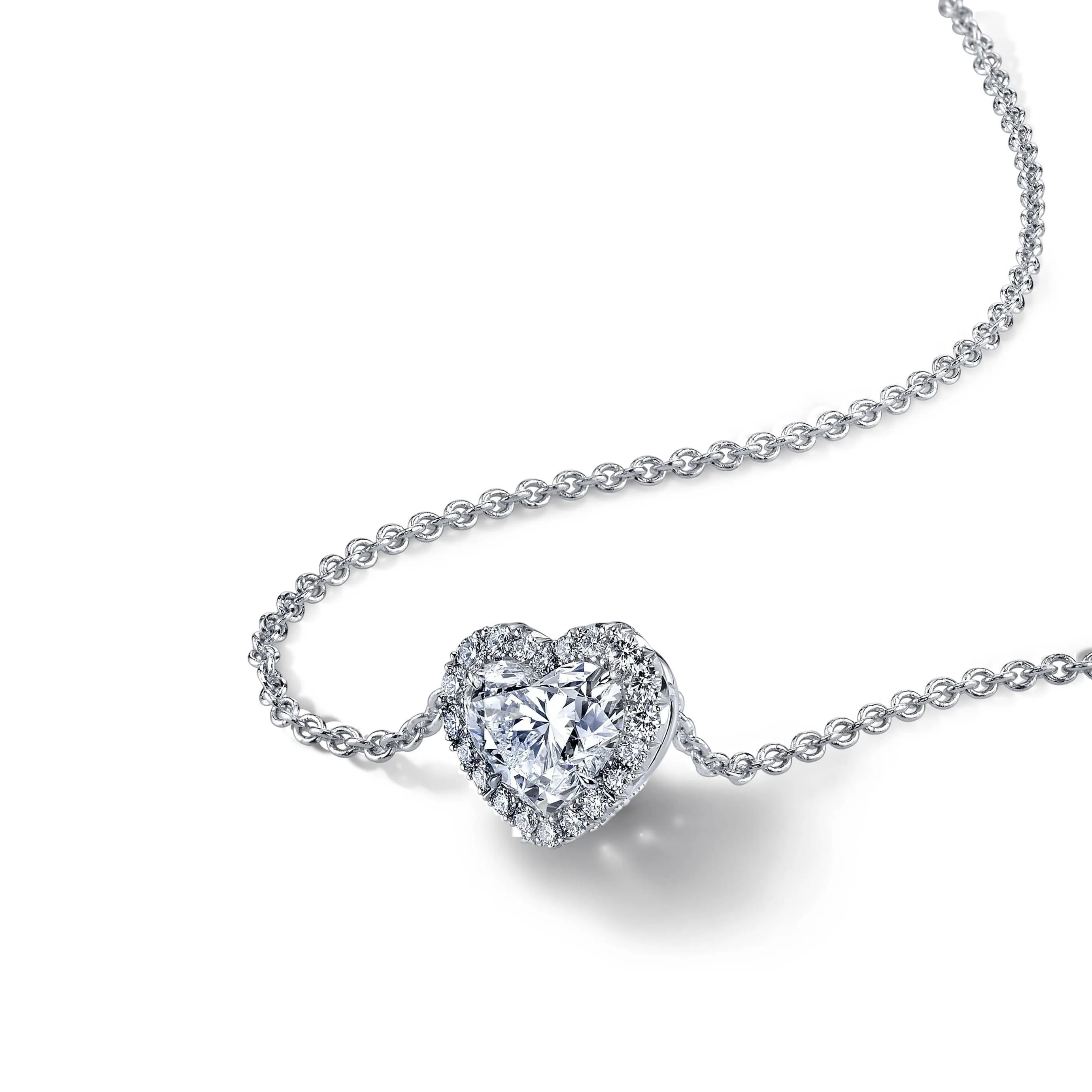 Heart Shaped Diamond Necklace