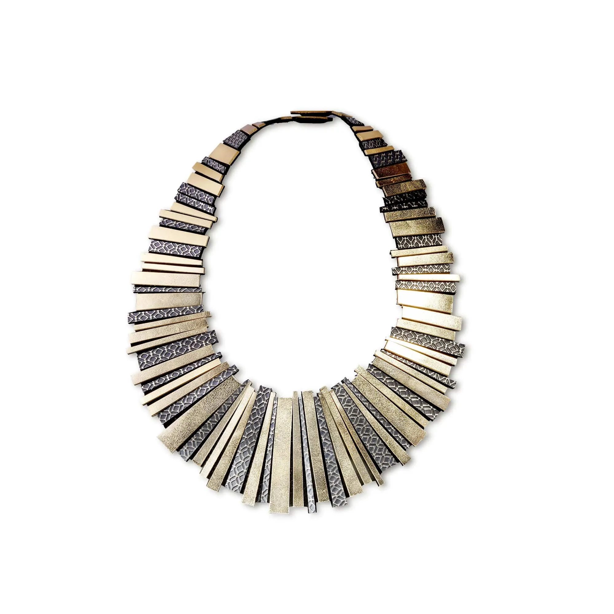 Hellena gold leather necklace and bracelet set