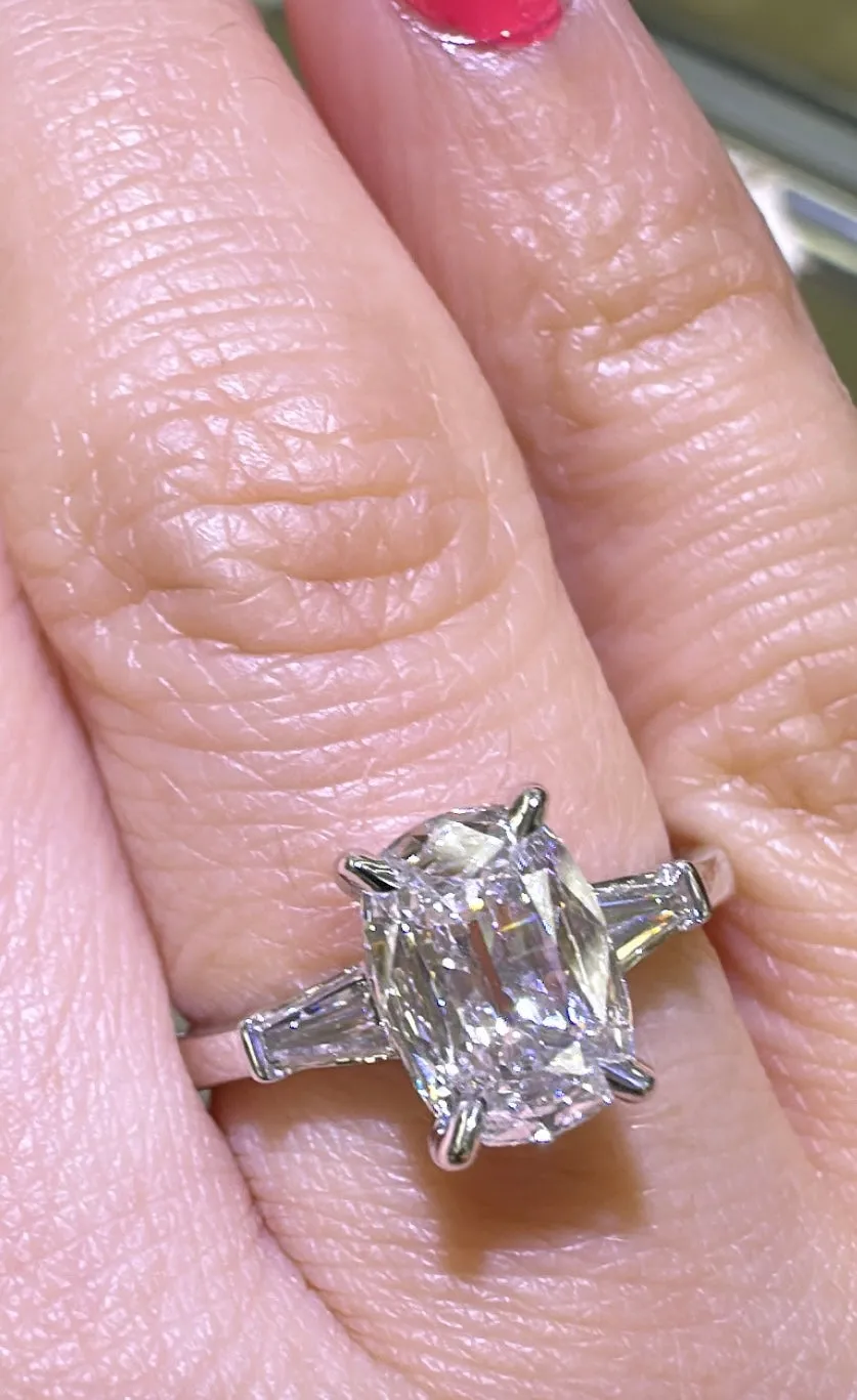Henri Daussi Designer Cushion Cut 1.62ct t.w. Diamond Engagement Anniversary Ring