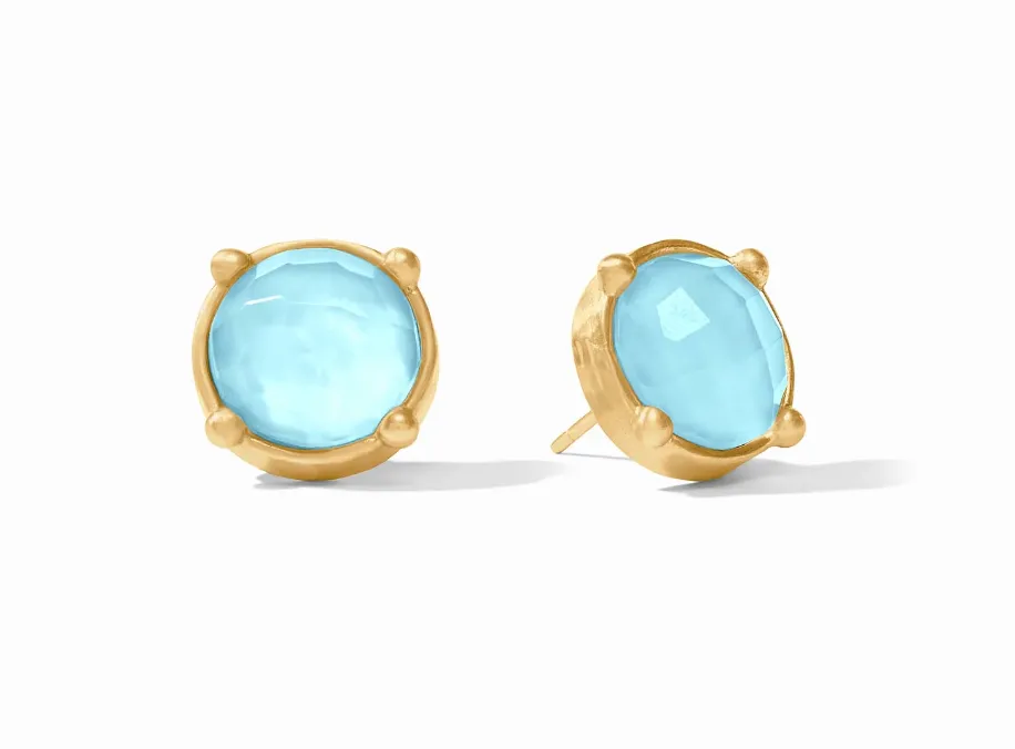 Honey Stud - Iridescent Capri Blue