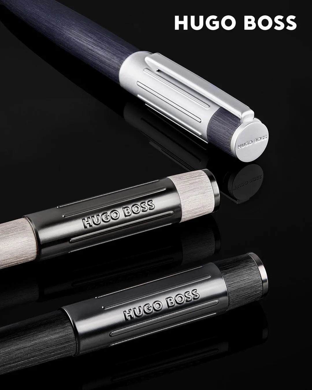 HUGO BOSS HSV3062B-Fountain pen Gear Ribs Chrome