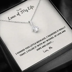 I Hugged This Little Necklace - Alluring Beauty Infinity Necklace Message Card