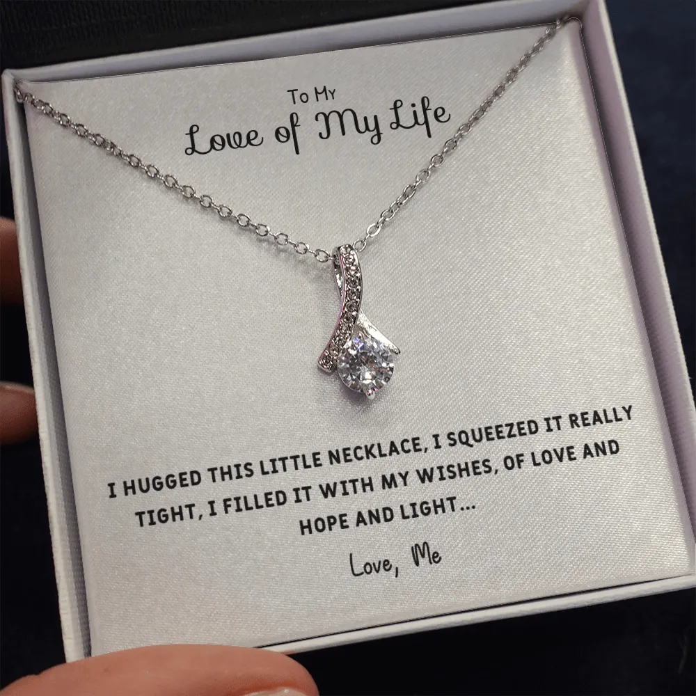 I Hugged This Little Necklace - Alluring Beauty Infinity Necklace Message Card