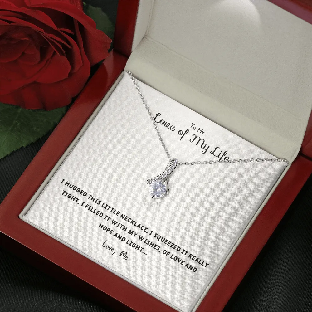 I Hugged This Little Necklace - Alluring Beauty Infinity Necklace Message Card