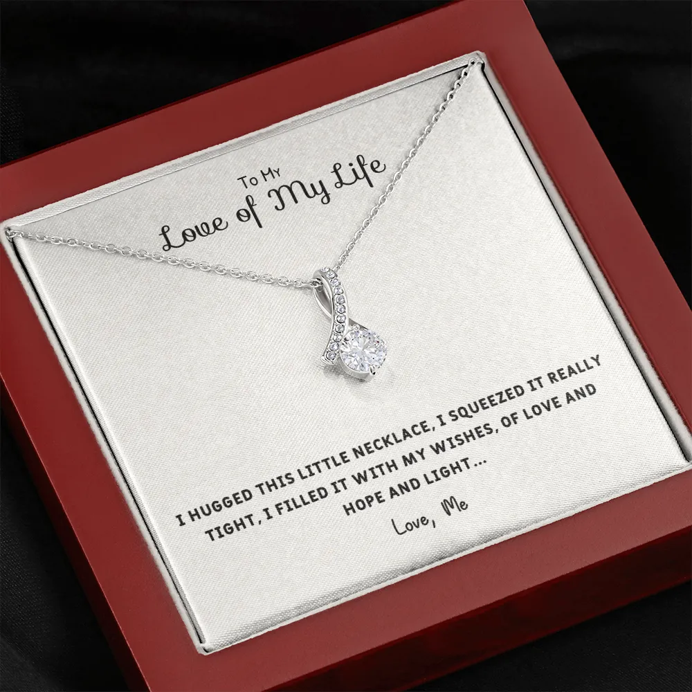 I Hugged This Little Necklace - Alluring Beauty Infinity Necklace Message Card