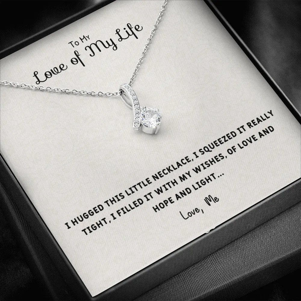 I Hugged This Little Necklace - Alluring Beauty Infinity Necklace Message Card