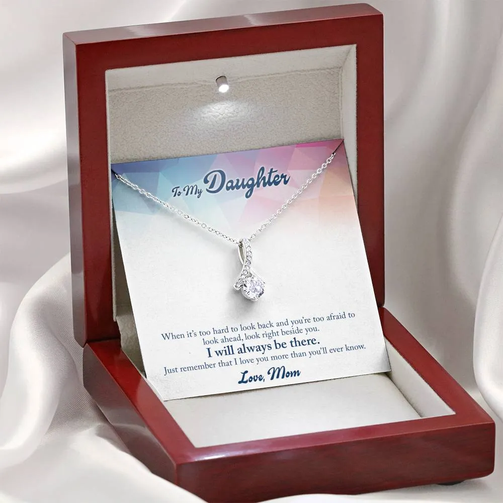 I will always be there-Alluring Beauty Solitaire Necklace for Daughter From Mom