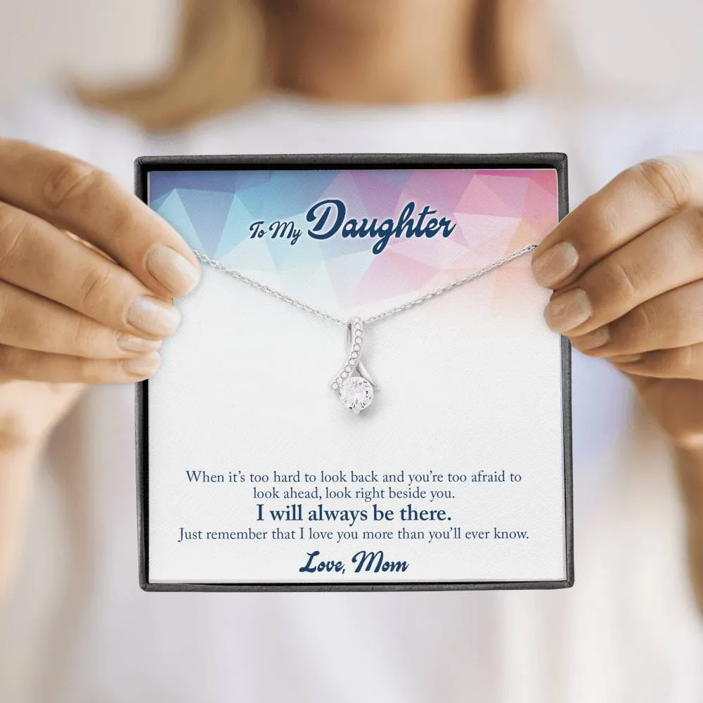 I will always be there-Alluring Beauty Solitaire Necklace for Daughter From Mom