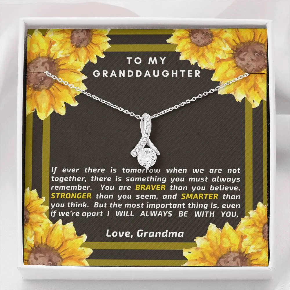 I will always be with you-Alluring Beauty Solitaire Necklace for Granddaughter