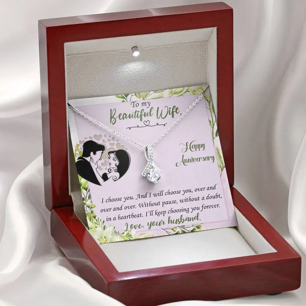 I’ll keep choosing you forever-Alluring Beauty Solitaire Necklace for Anniversary