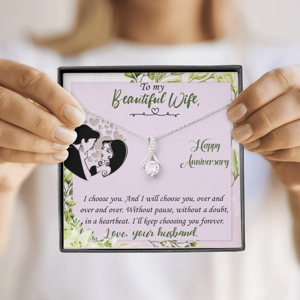 I’ll keep choosing you forever-Alluring Beauty Solitaire Necklace for Anniversary
