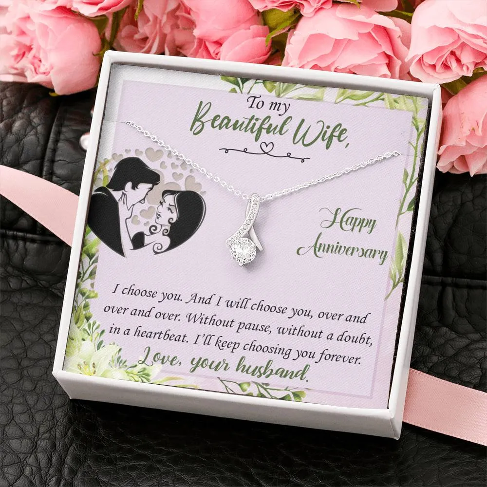 I’ll keep choosing you forever-Alluring Beauty Solitaire Necklace for Anniversary