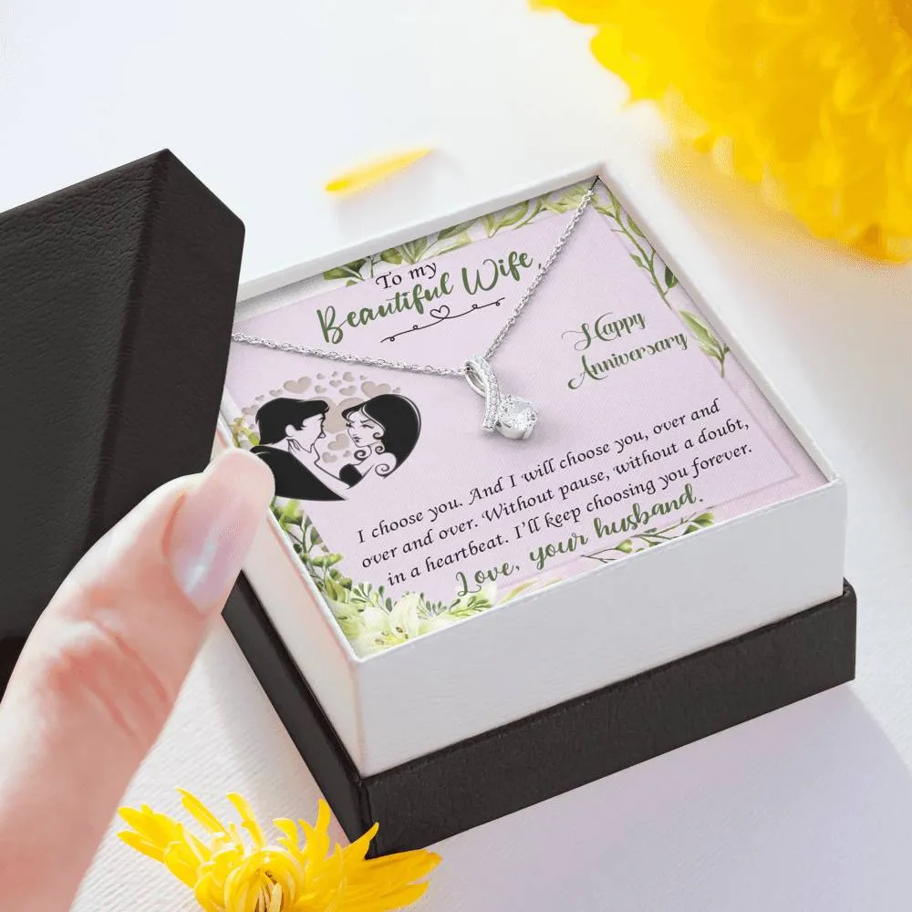 I’ll keep choosing you forever-Alluring Beauty Solitaire Necklace for Anniversary