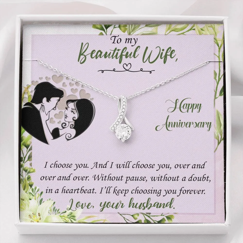 I’ll keep choosing you forever-Alluring Beauty Solitaire Necklace for Anniversary