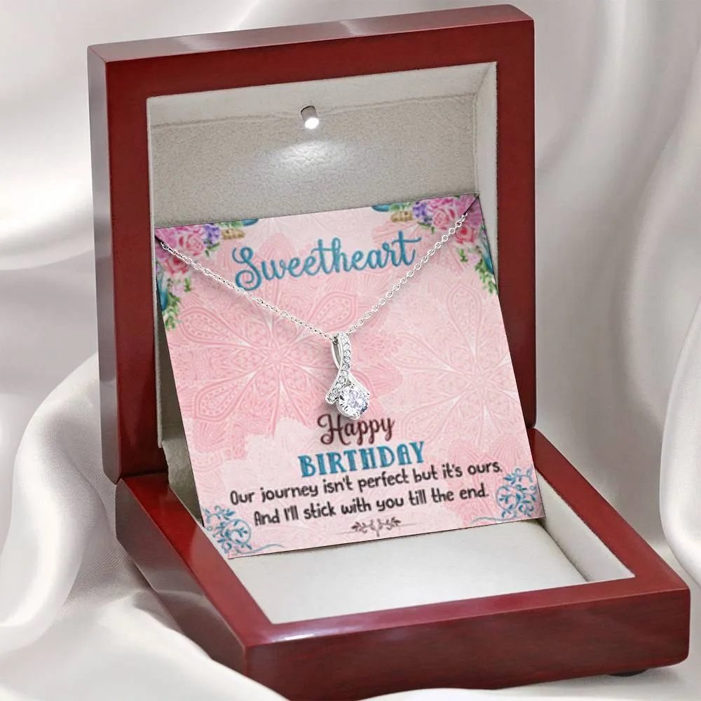 I’ll stick with you till the end-Alluring Beauty Solitaire Necklace for Birthday