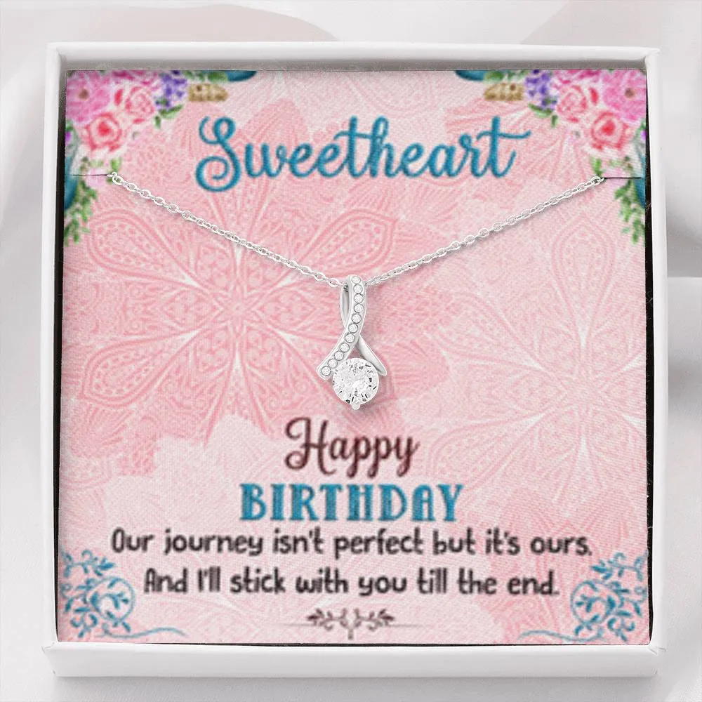 I’ll stick with you till the end-Alluring Beauty Solitaire Necklace for Birthday