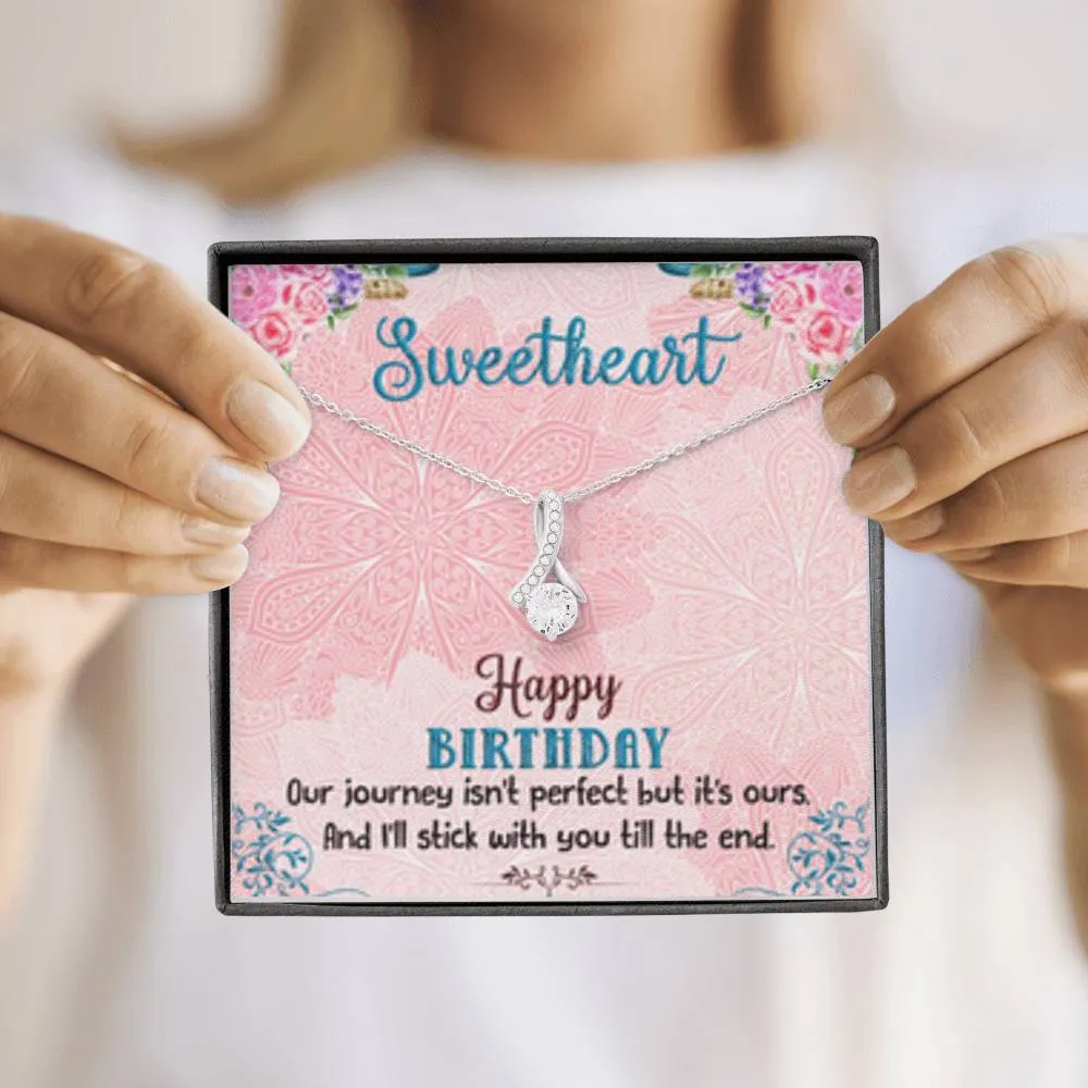I’ll stick with you till the end-Alluring Beauty Solitaire Necklace for Birthday