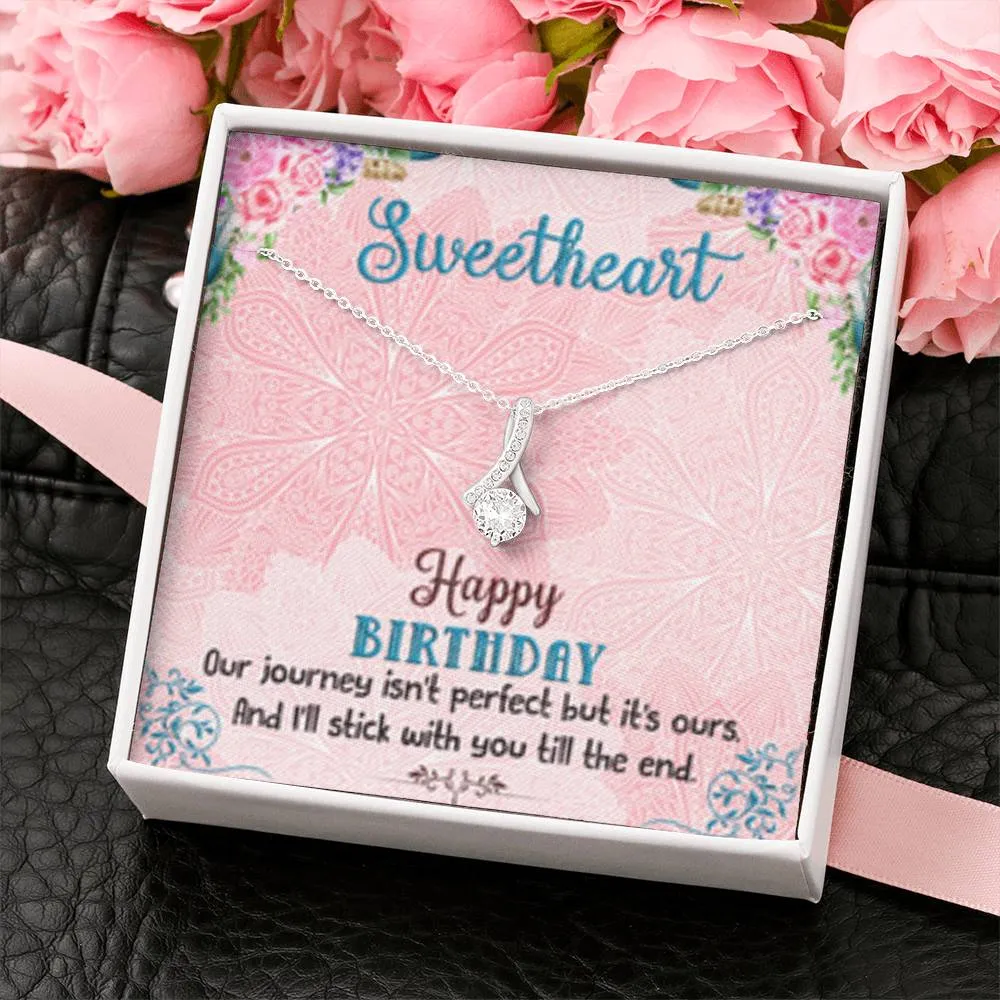 I’ll stick with you till the end-Alluring Beauty Solitaire Necklace for Birthday