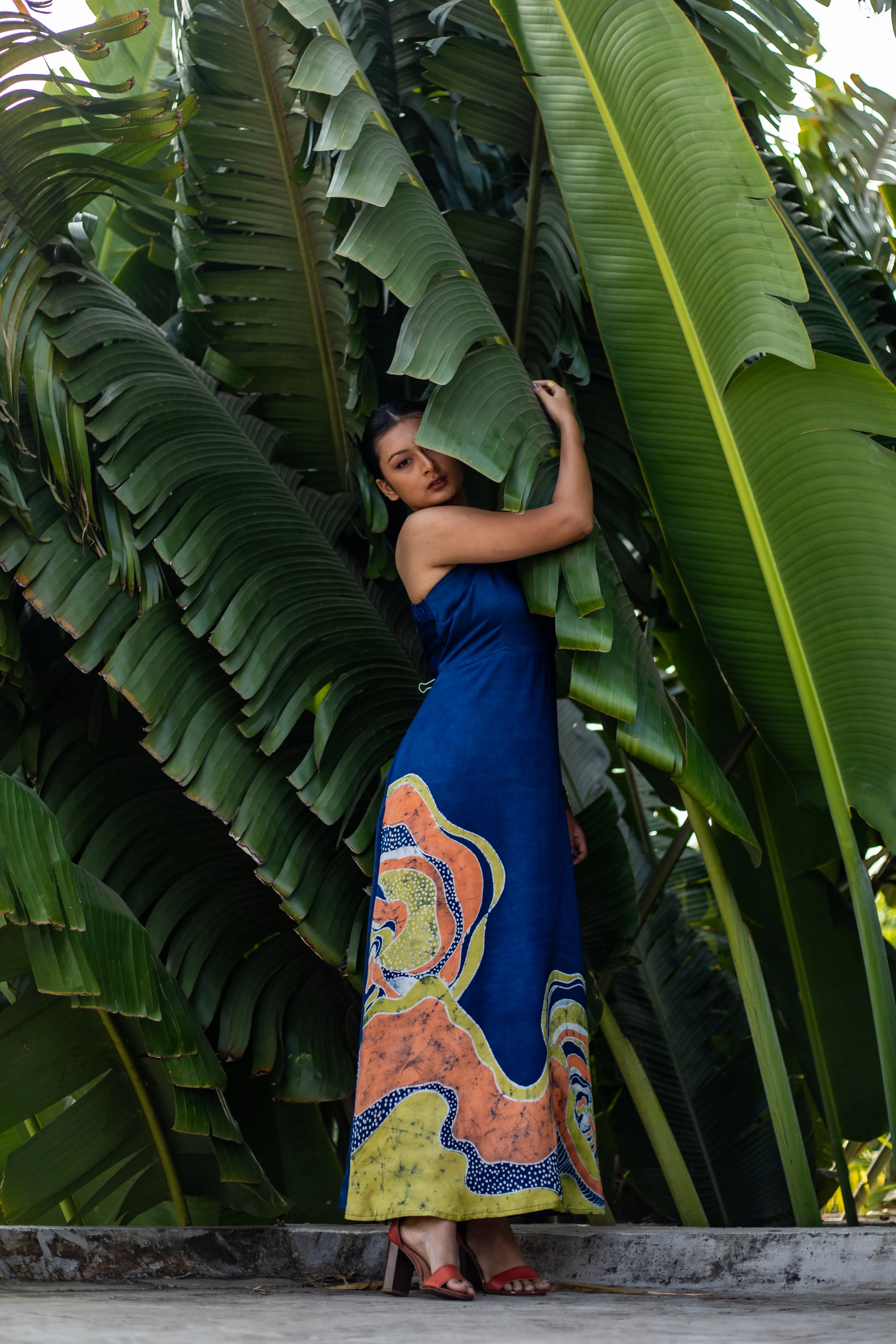 Indigo Fields Spaghetti Dress
