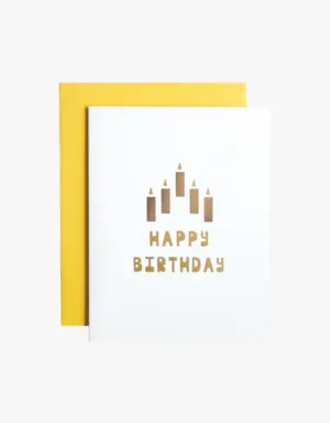 Ink Paper Crafts Happy Birthday Candles Greeting Card