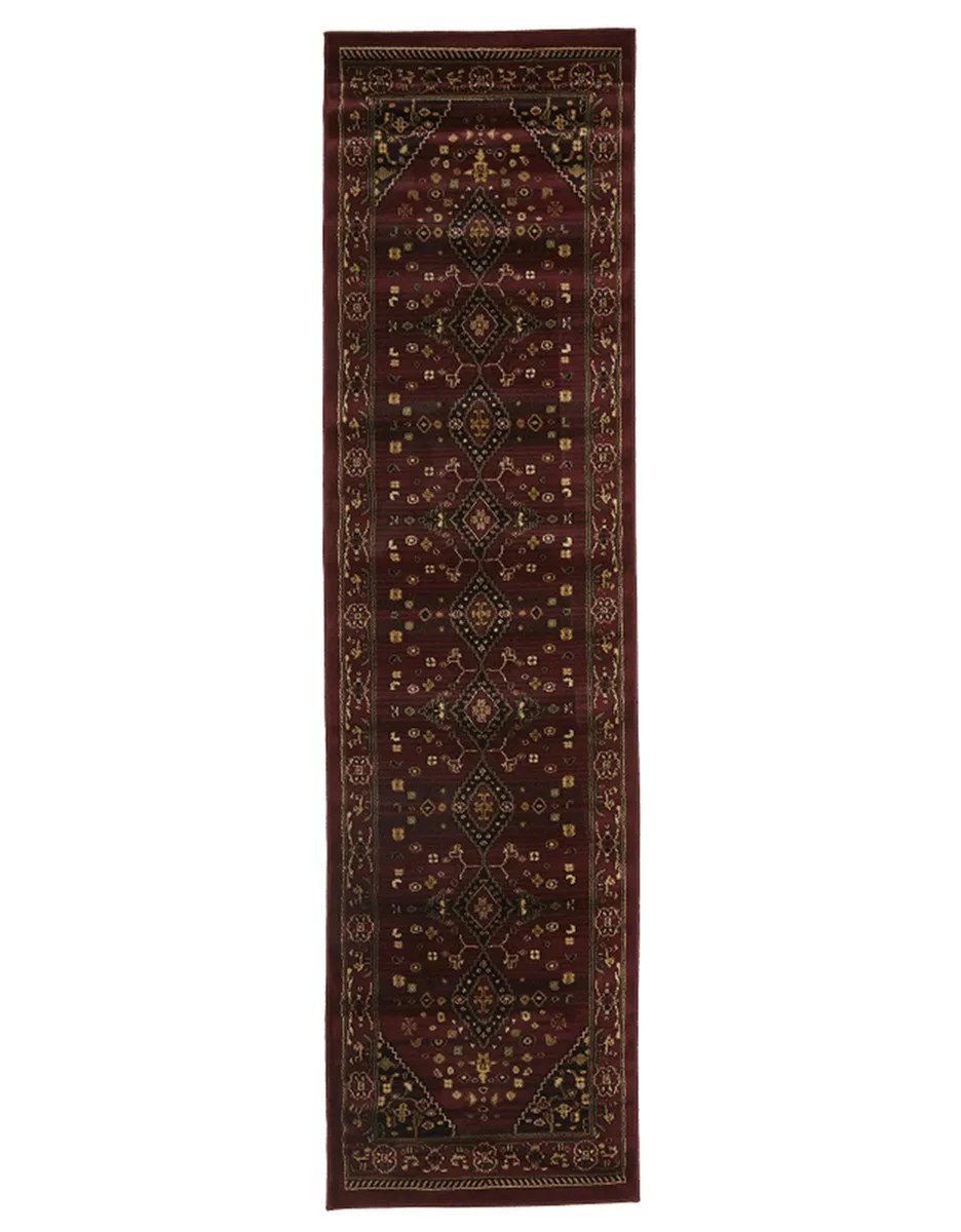 Istanbul Traditional Shiraz Design Runner Rug Burgundy Red