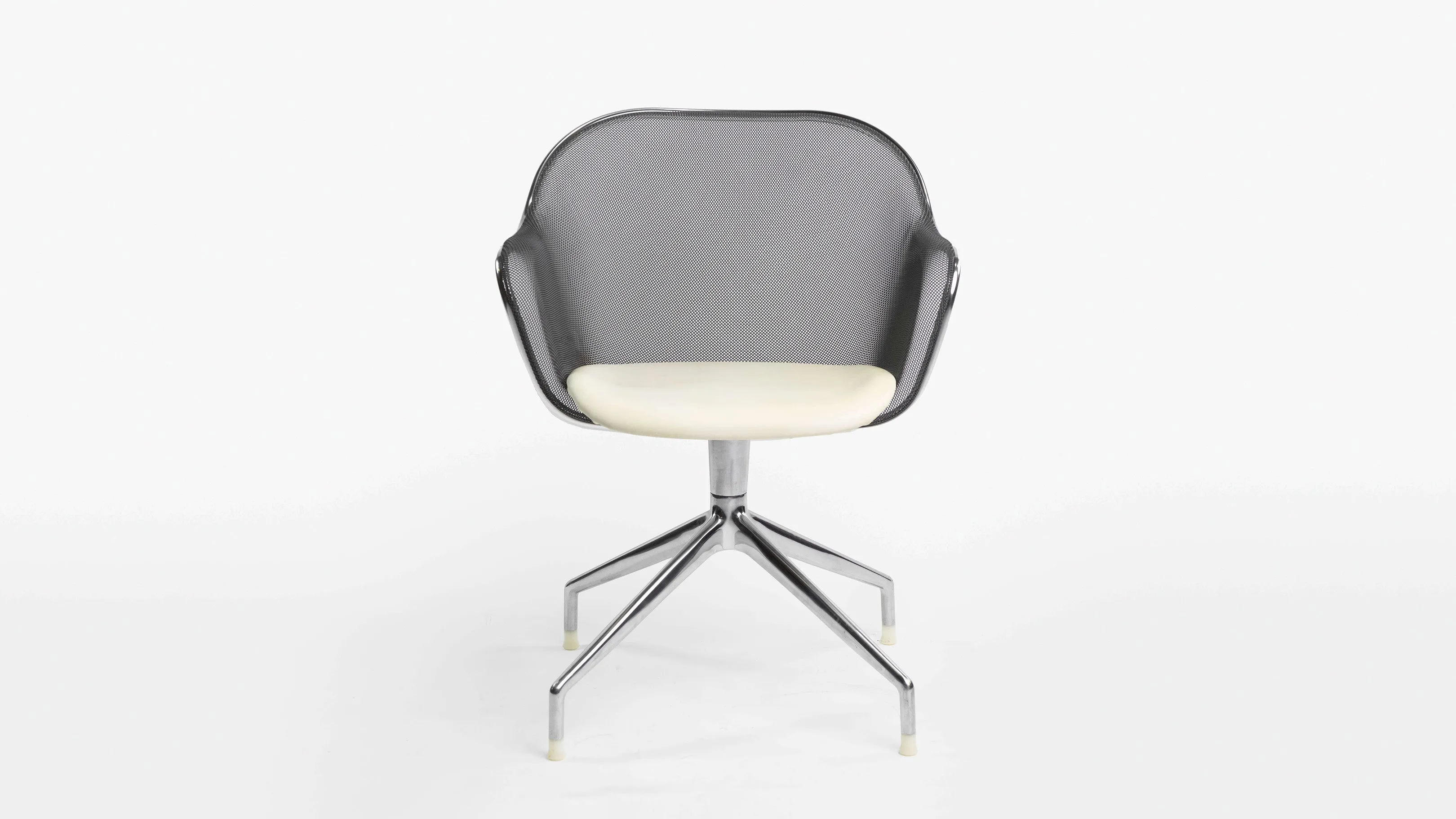 Iuta Swivel Armchair White Seat