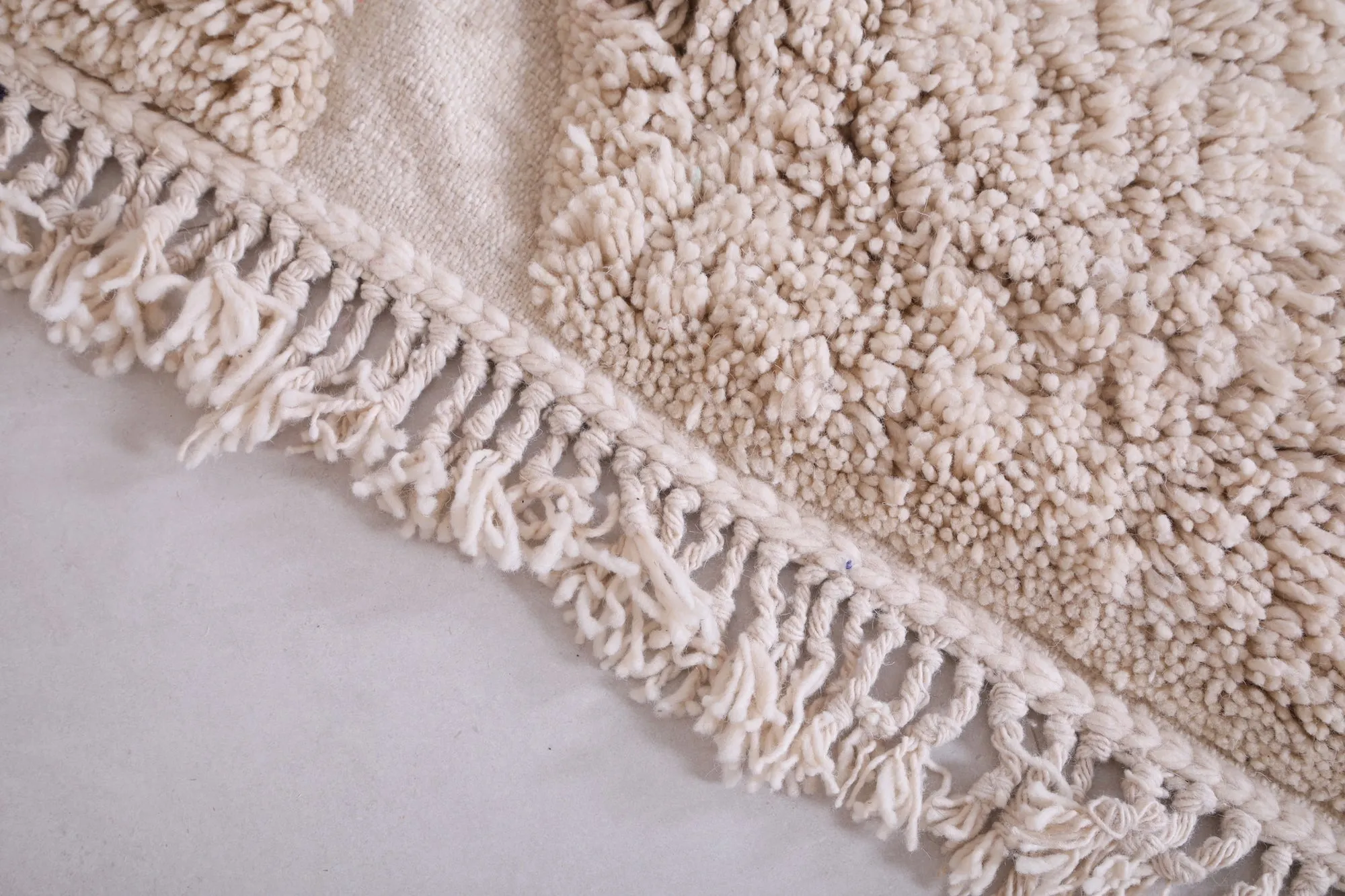 Ivory Beni Ourain - Rug All Wool - Handmade Moroccan Rug - Custom Rug