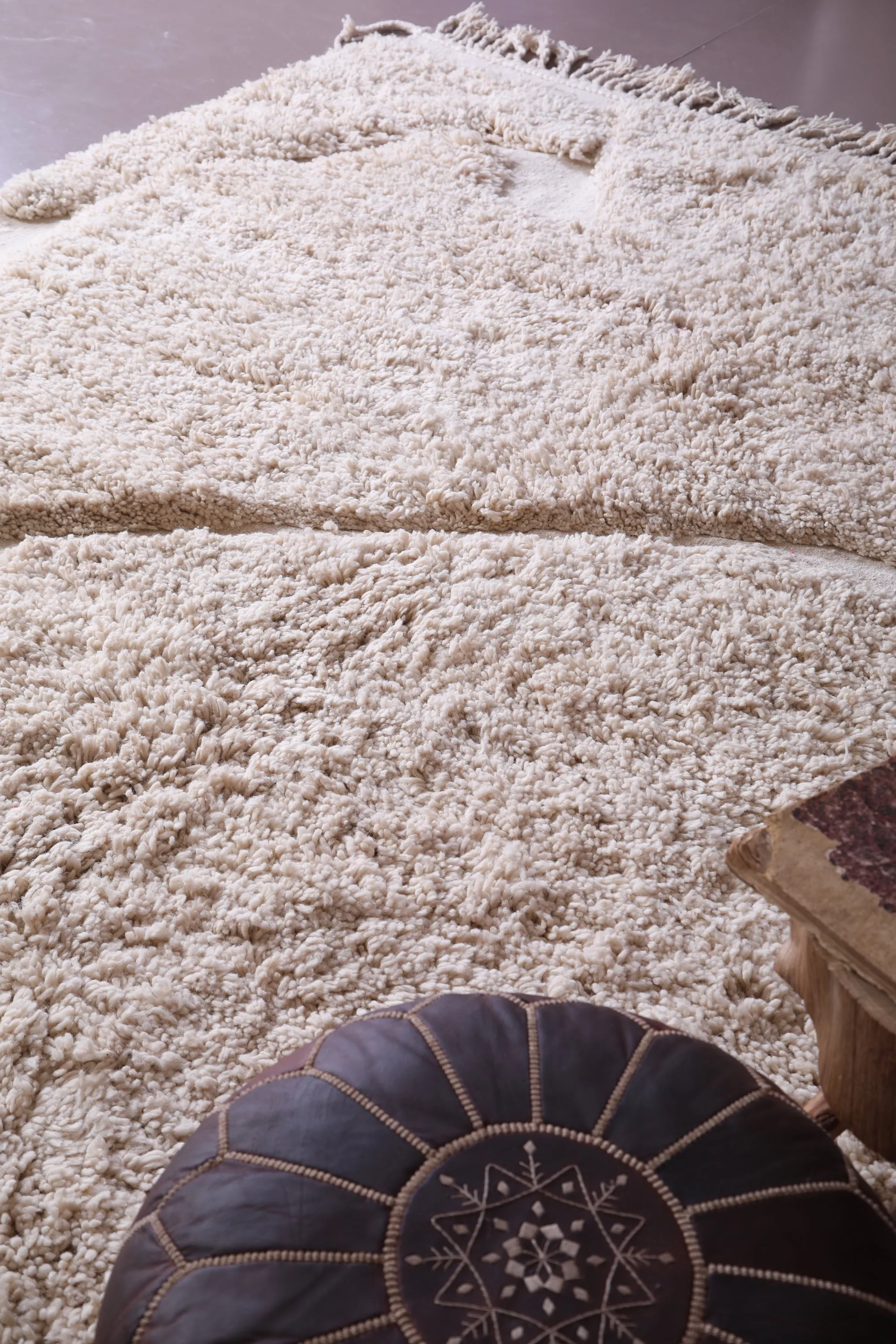 Ivory Beni Ourain - Rug All Wool - Handmade Moroccan Rug - Custom Rug
