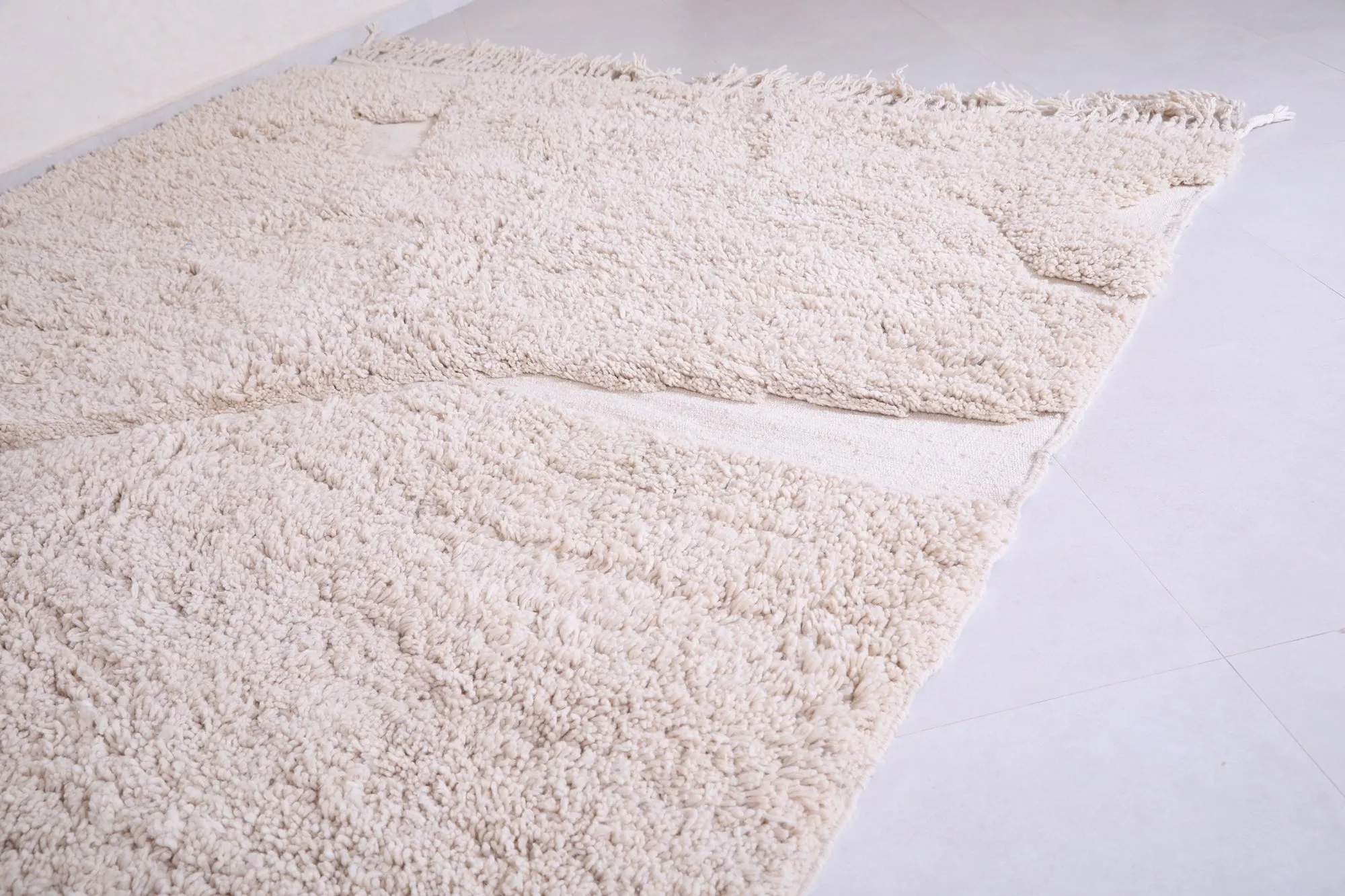 Ivory Beni Ourain - Rug All Wool - Handmade Moroccan Rug - Custom Rug