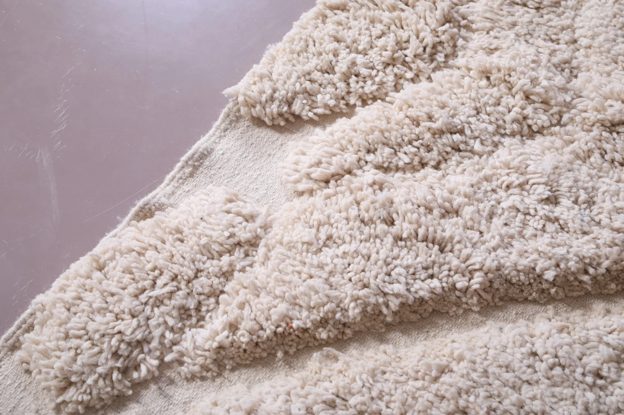 Ivory Beni Ourain - Rug All Wool - Handmade Moroccan Rug - Custom Rug