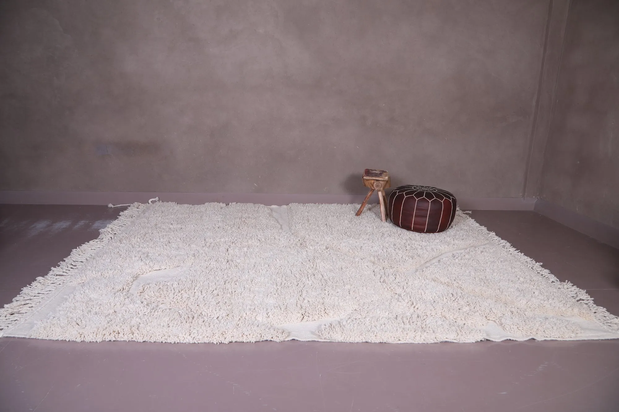 Ivory Beni Ourain - Rug All Wool - Handmade Moroccan Rug - Custom Rug