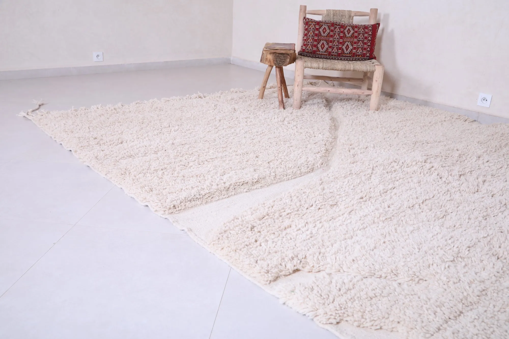 Ivory Beni Ourain - Rug All Wool - Handmade Moroccan Rug - Custom Rug