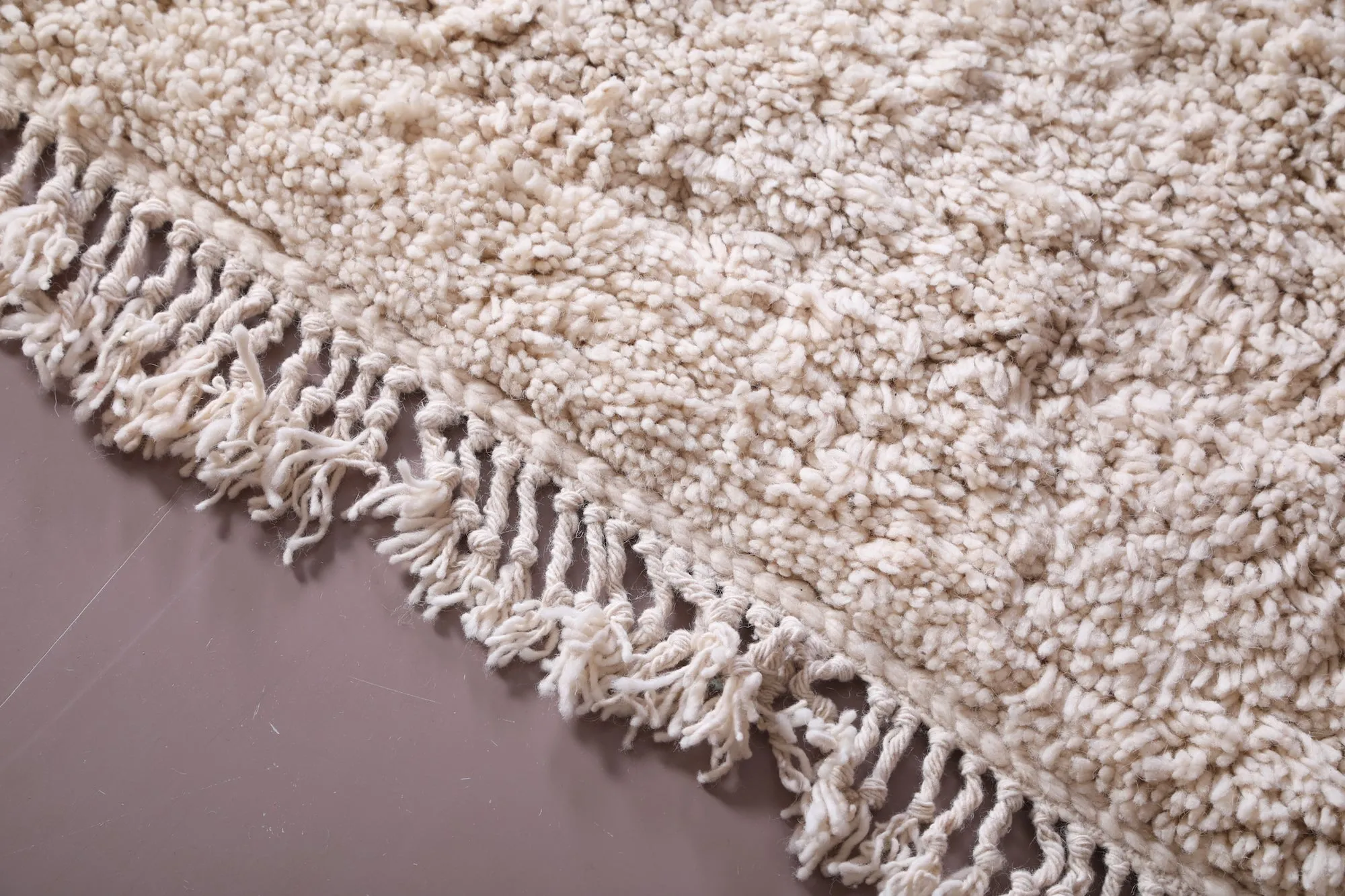 Ivory Beni Ourain - Rug All Wool - Handmade Moroccan Rug - Custom Rug