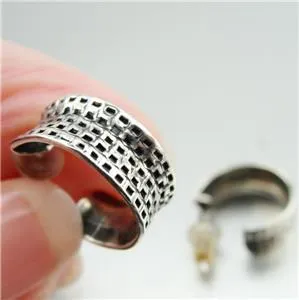 J Hoop Earrings 925 Sterling Silver  Handmade Small Hadar Designers (H) SALE
