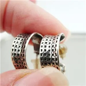 J Hoop Earrings 925 Sterling Silver  Handmade Small Hadar Designers (H) SALE