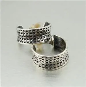 J Hoop Earrings 925 Sterling Silver  Handmade Small Hadar Designers (H) SALE