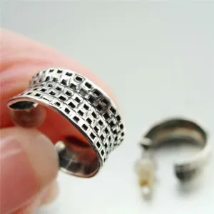 J Hoop Earrings 925 Sterling Silver  Handmade Small Hadar Designers (H) SALE