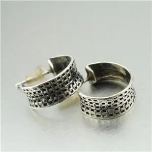 J Hoop Earrings 925 Sterling Silver  Handmade Small Hadar Designers (H) SALE