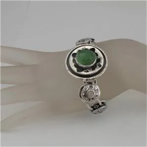 Jade Bracelet 925 Sterling Silver New Great Handmade Hadar Designers  (H ) SALE