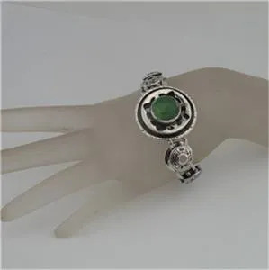Jade Bracelet 925 Sterling Silver New Great Handmade Hadar Designers  (H ) SALE