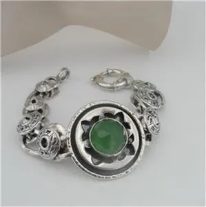 Jade Bracelet 925 Sterling Silver New Great Handmade Hadar Designers  (H ) SALE
