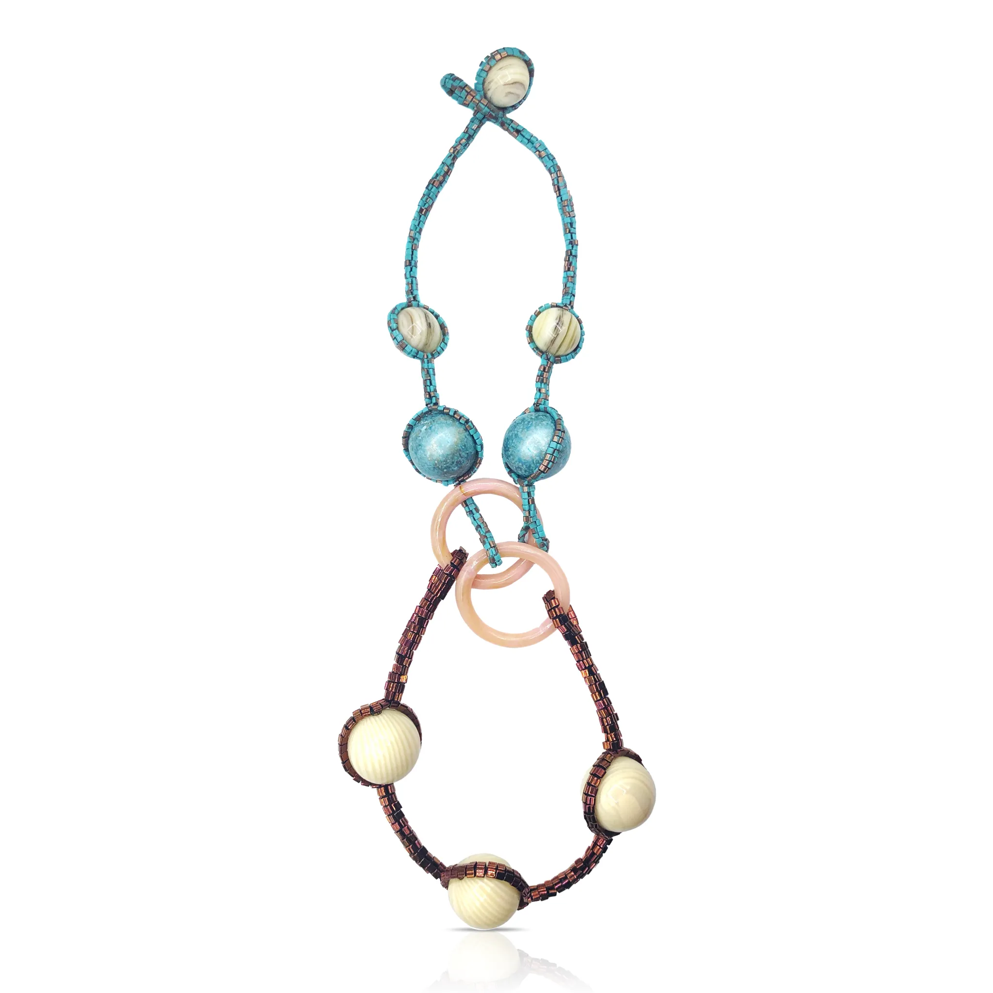 Japanese and Vintage Beads Big Orbits Collar Necklace