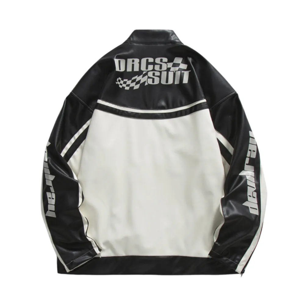 Japanese Letter PU Jacket