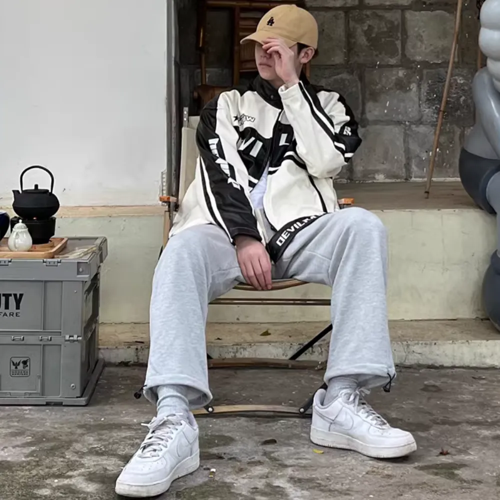 Japanese Letter PU Jacket