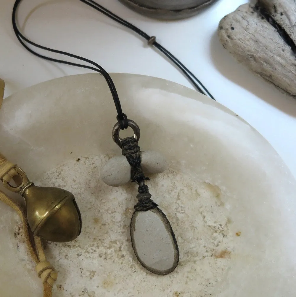 Japanese pebble talisman necklace - Lou Zeldis