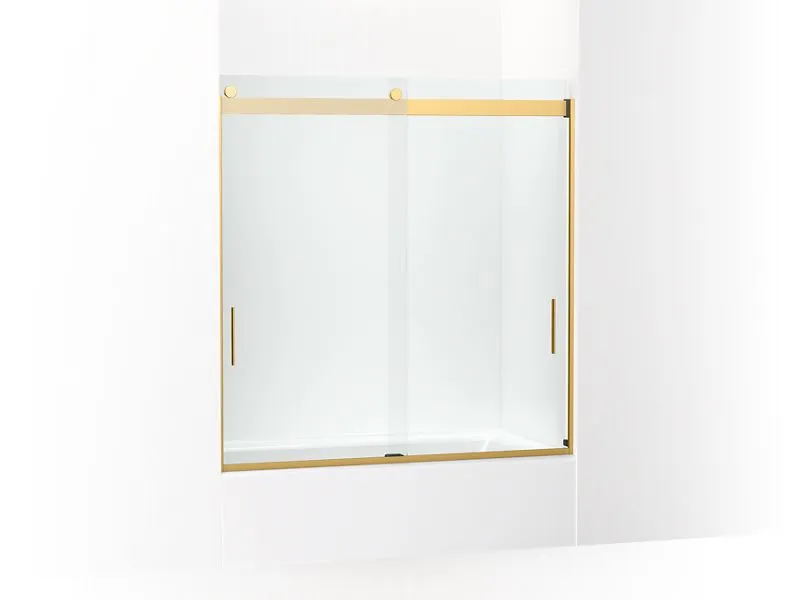 KOHLER K-706163-L Levity Sliding bath door, 62" H x 56-5/8 - 59-5/8" W, with 5/16" thick Crystal Clear glass