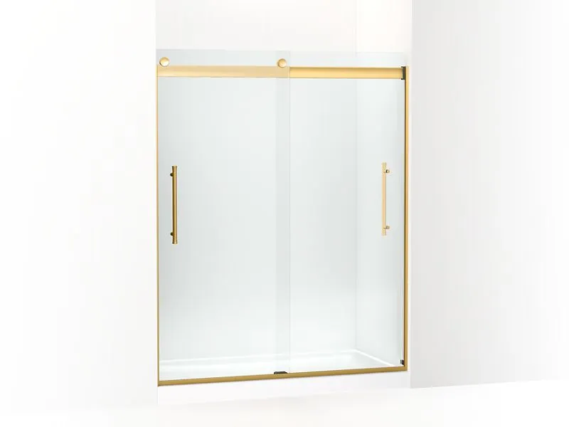 KOHLER K-706851-8L-2MB Elmbrook Frameless sliding shower door, 73-9/16" H x 54-5/8 - 59-5/8" W, with 5/16" thick Crystal Clear glass