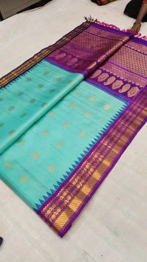 Kuttu Ganga Jamuna Border Gadwal Pure Silk Saree