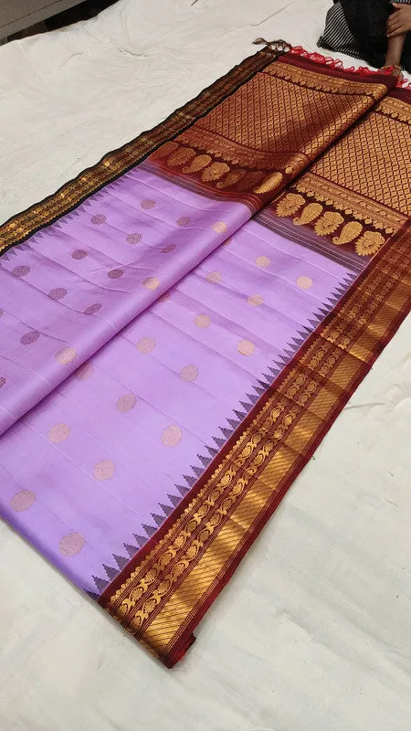 Kuttu Ganga Jamuna Border Gadwal Pure Silk Saree