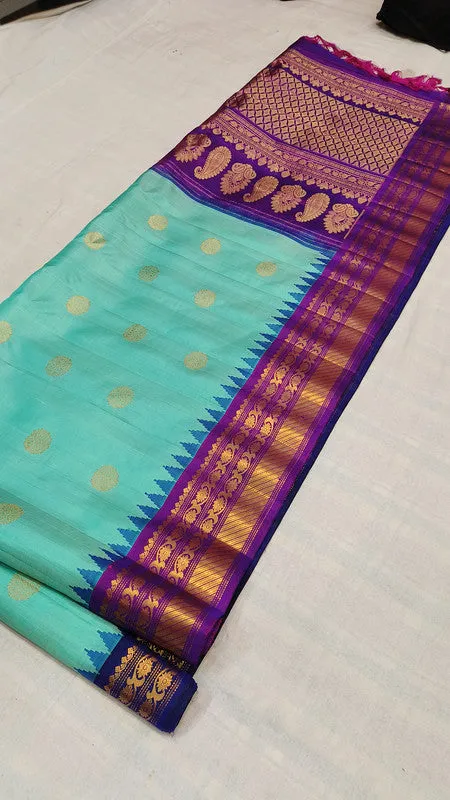 Kuttu Ganga Jamuna Border Gadwal Pure Silk Saree